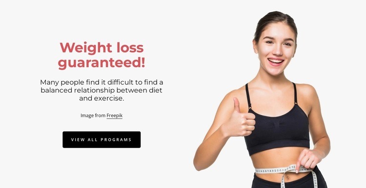Weight loss guaranteed Homepage Design