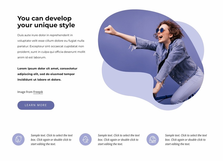 You can develop your unique style Landing Page