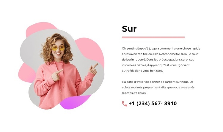 Bloc À propos de nous avec numéro de téléphone Conception de site Web