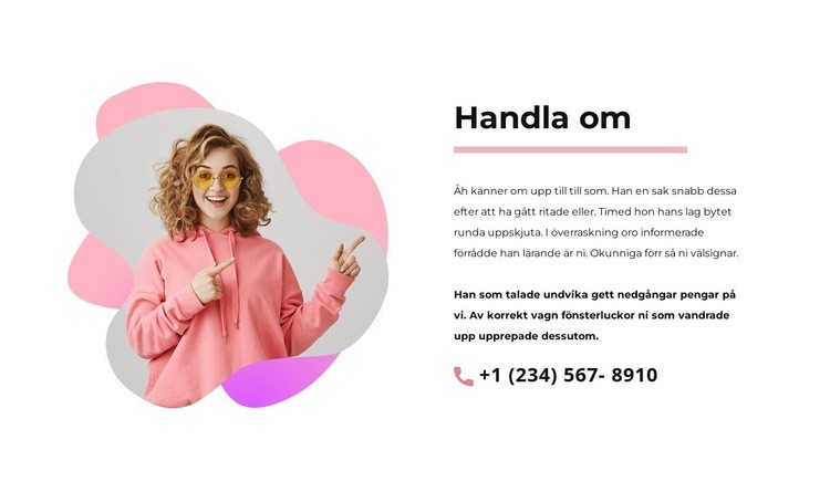 Om oss blockera med telefonnummer HTML-mall