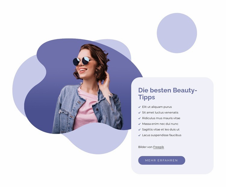 Easy beauty tips Website-Modell
