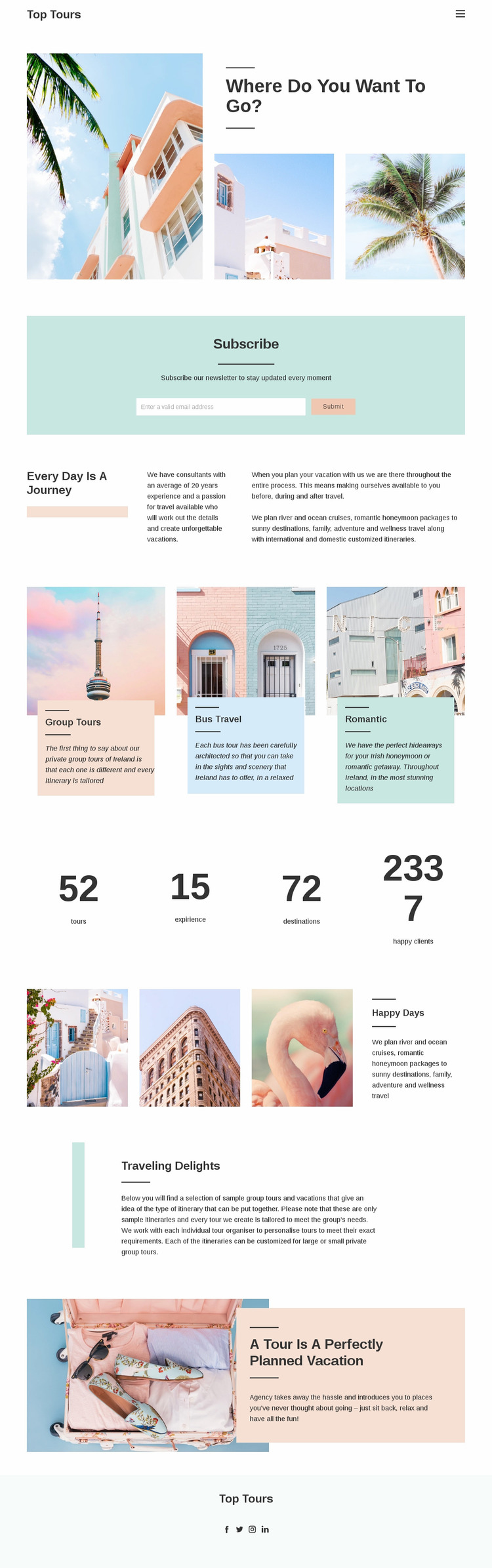 Future travel experience Website Mockup