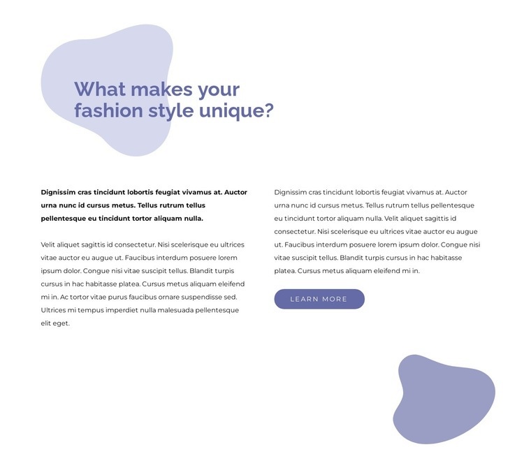 Text block with shapes Homepage Design