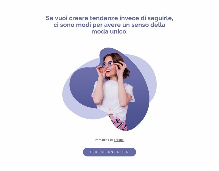 Unique fashion sense Mockup del sito web