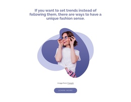 HTML Landing For Unique Fashion Sense