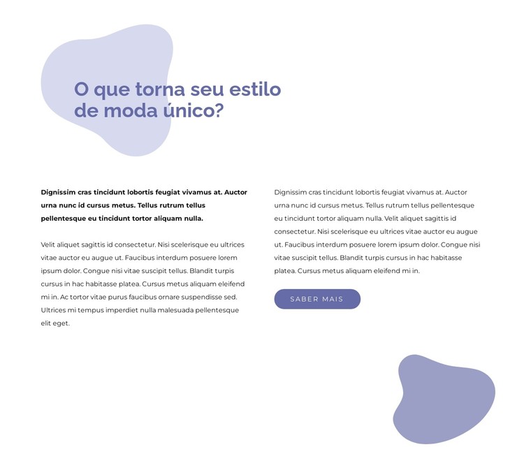 Bloco de texto com formas Template CSS