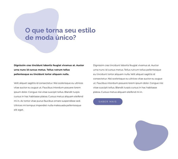 Bloco de texto com formas Modelo de uma página