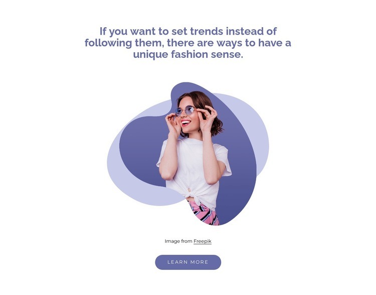 Unique fashion sense Web Page Design