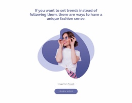 Unique Fashion Sense - Free Landing Page