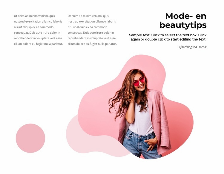 Fashion and beauty tips Website ontwerp