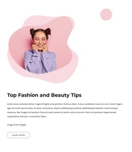 Top Fashion And Beauty Tips - Simple Homepage Design