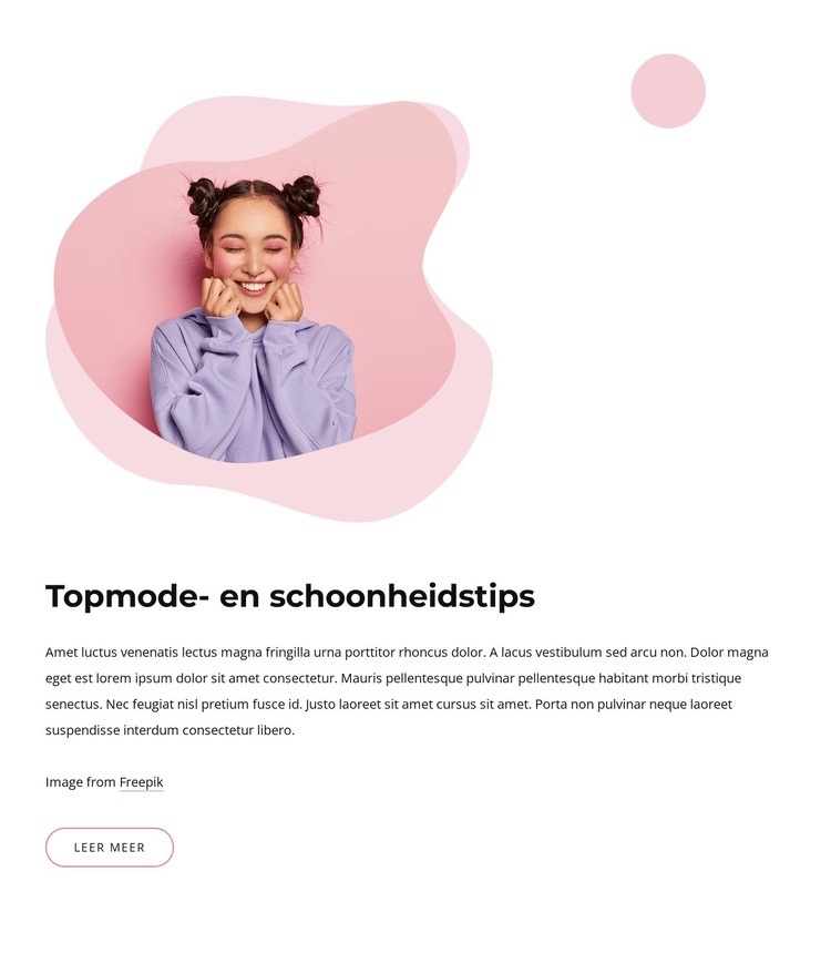 Topmode- en beautytips Sjabloon voor één pagina