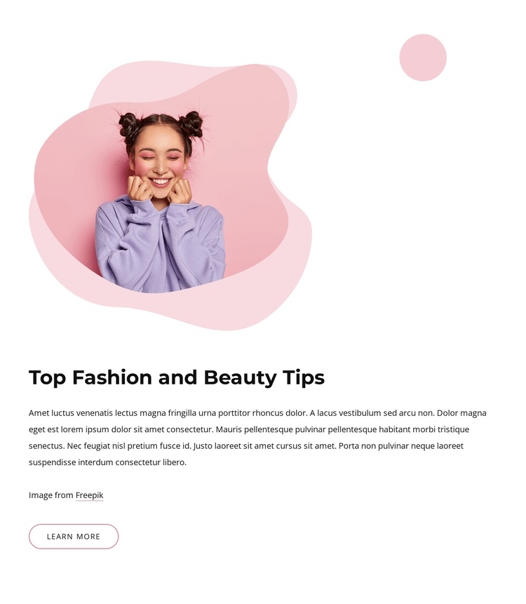 Top fashion and beauty tips One Page Template
