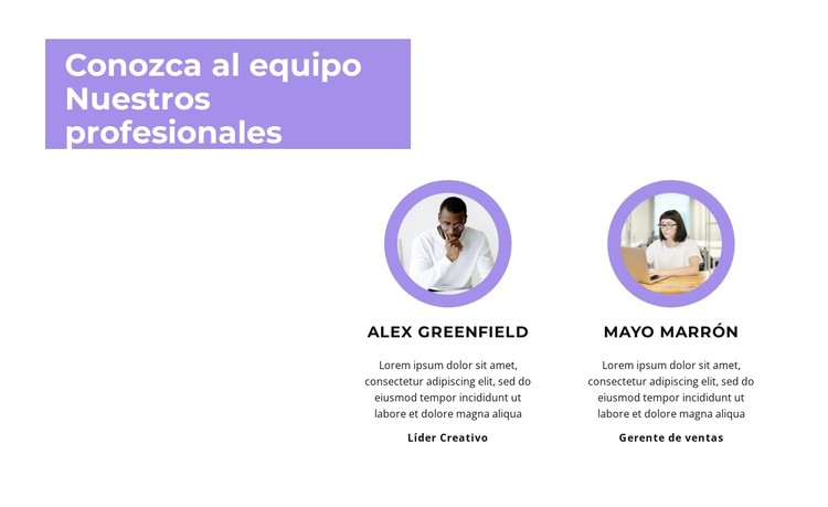 Conoce a nuestro personal Plantilla CSS