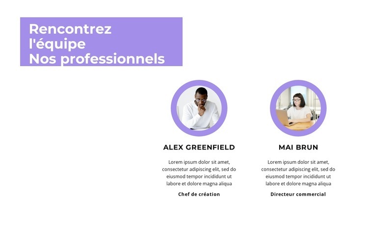 Rencontrez notre personnel Page de destination