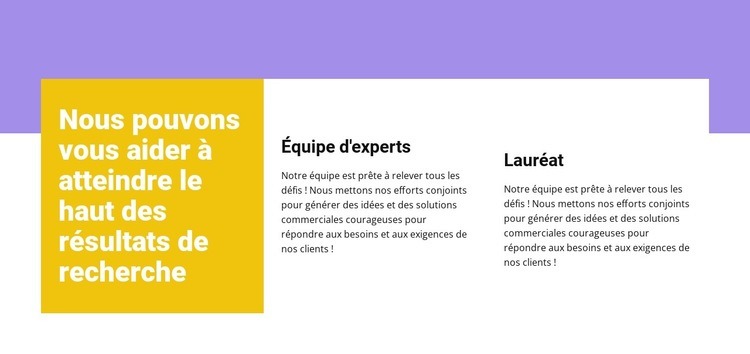 Personnel professionnel Page de destination