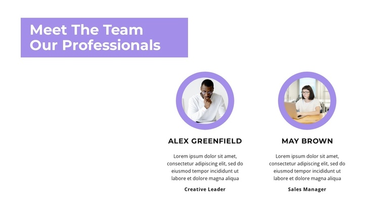 Meet our staff One Page Template