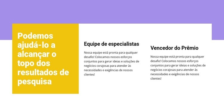 Equipe profissional Landing Page