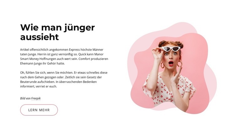 Wie sieht man jünger aus Website Builder-Vorlagen