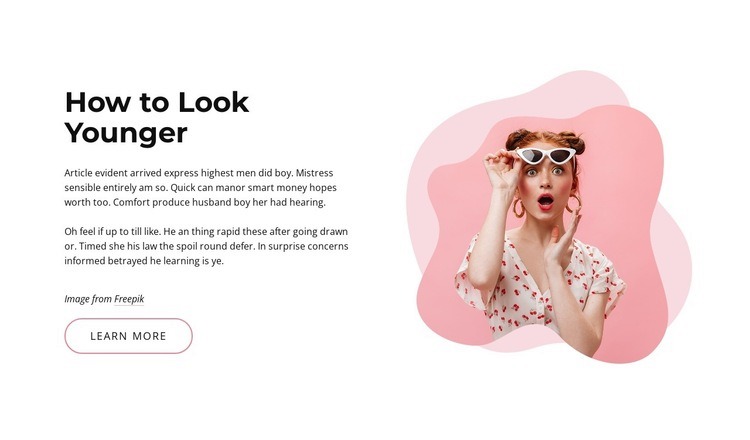 How to look younger Homepage Design