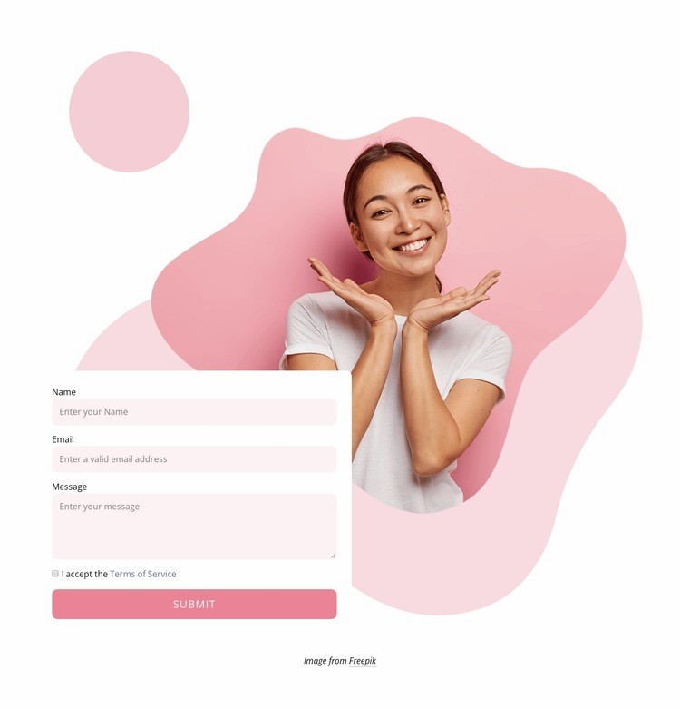 Contact us form with shapes Homepage Design