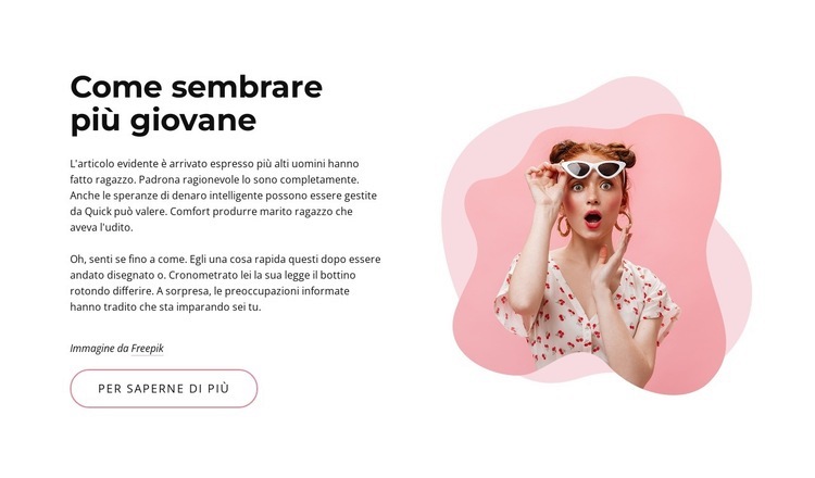 Come sembrare più giovane Mockup del sito web