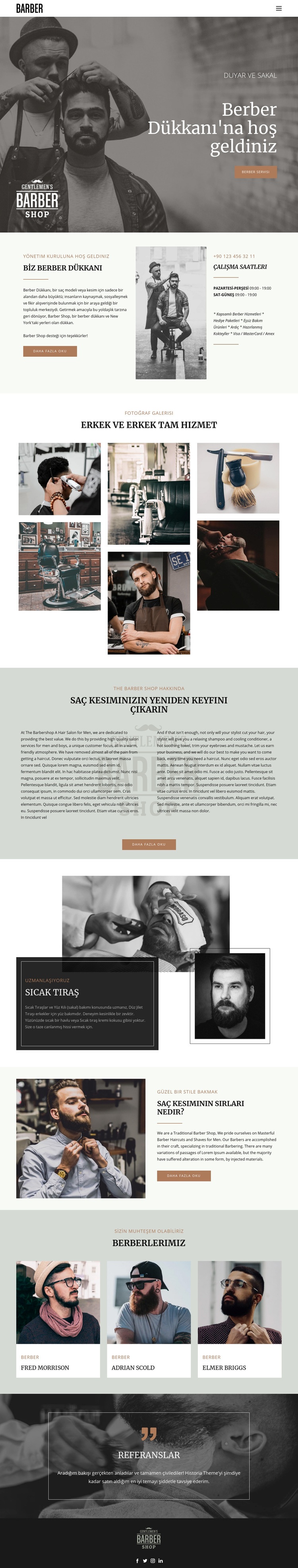 Kaliteli saç kesimi ve saç modelleri Web Sitesi Mockup'ı