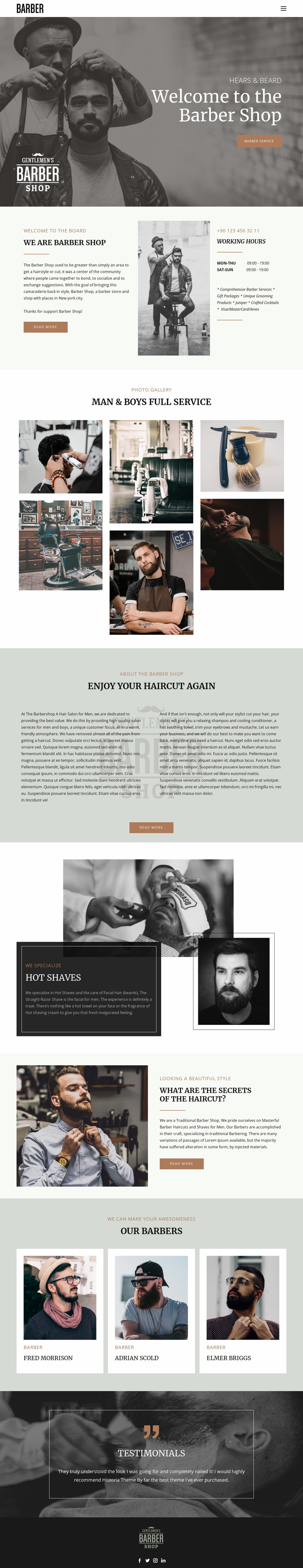 Quality haircuts and hairstyles  Website Template