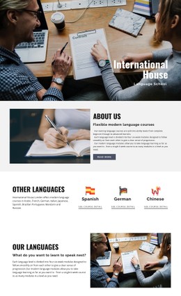 International Language School Flexbox Template