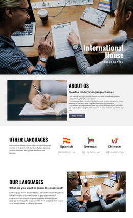 International Language School - One Page Template