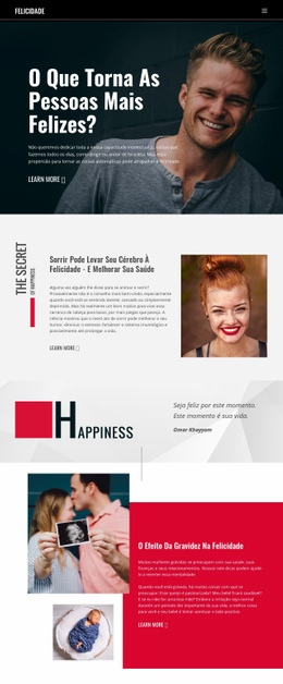 Modelo Web Responsivo Para Felicidade