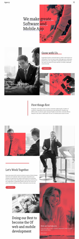 Mobile App Development Web Page Design