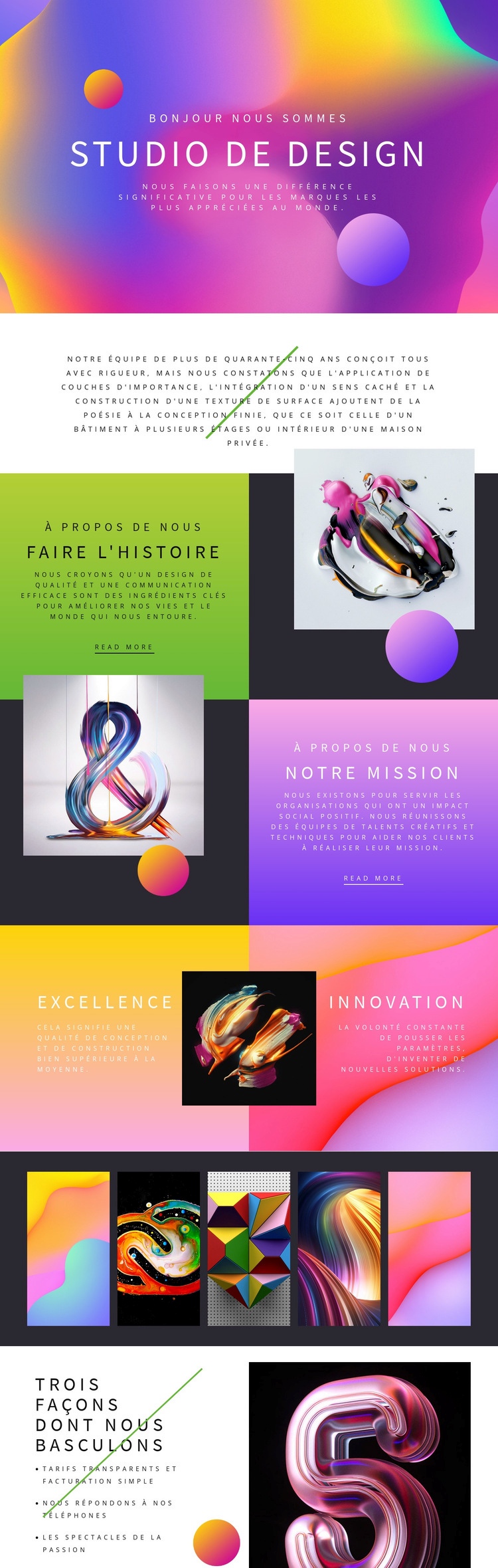 Art du design progressif Page de destination