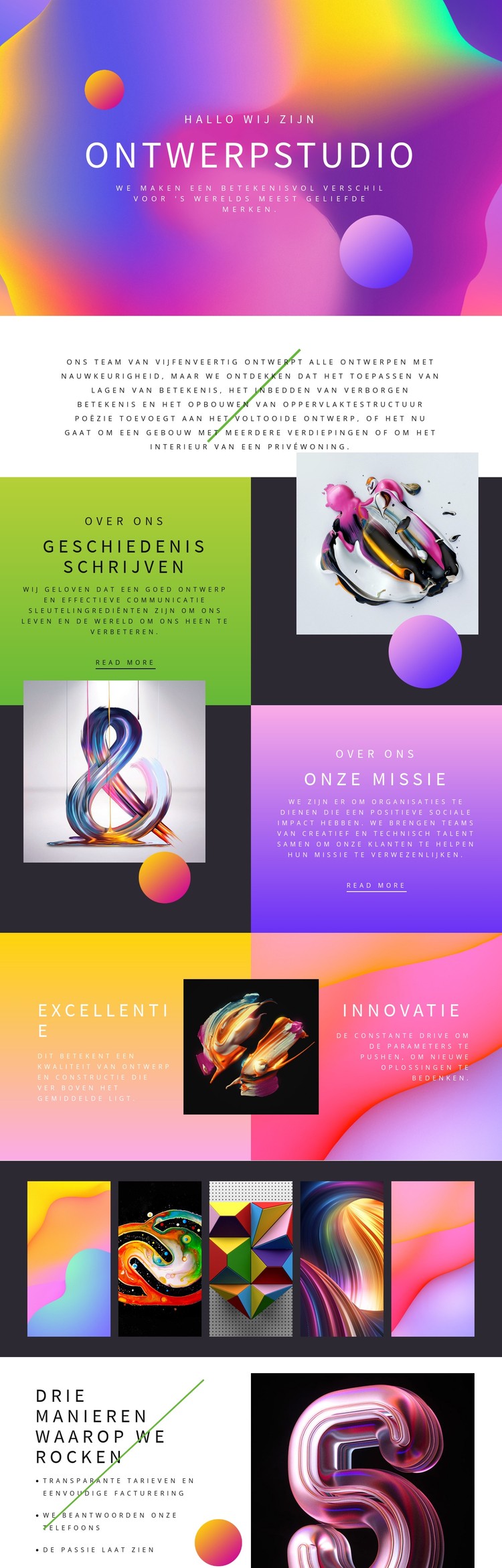 Vooruitstrevende ontwerpkunst CSS-sjabloon