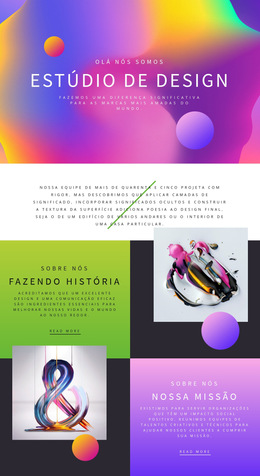 Layout Do Site Para Arte De Design Progressiva