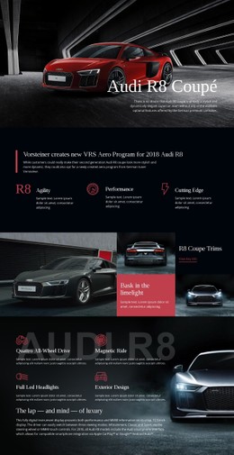 Audi Aero Program Car Single Page Website