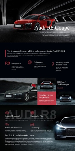 Audi Aero Programm Auto - Anpassbare Professionelle Vorlage Für Eine Seite