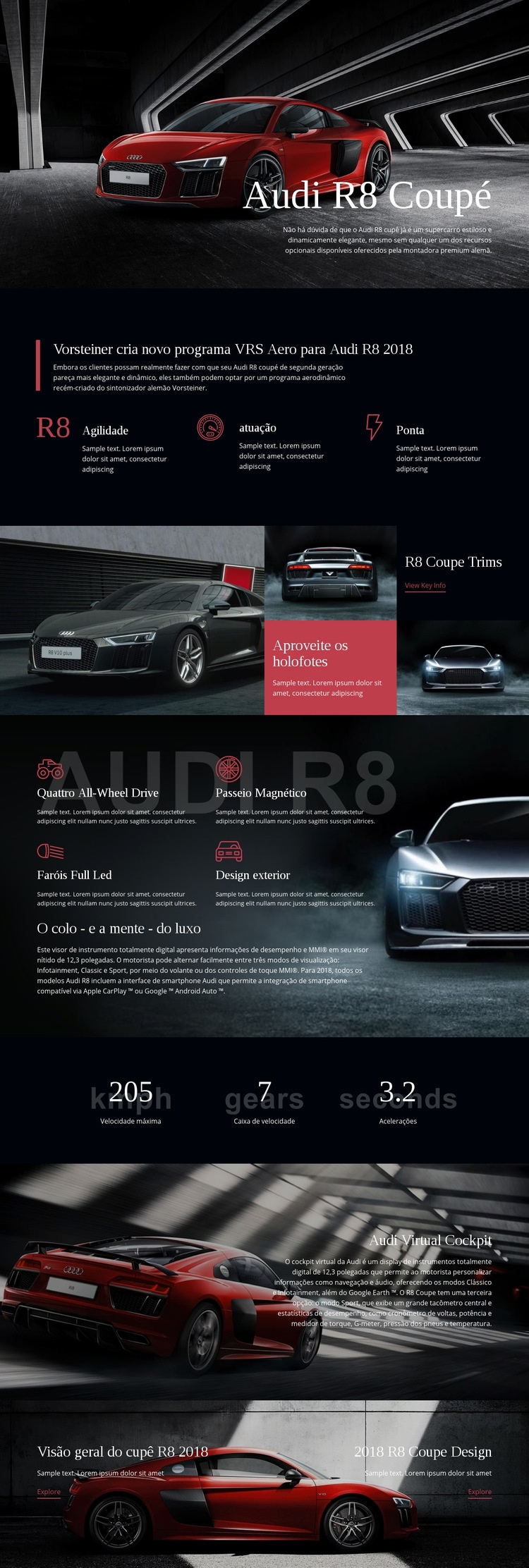 Audi aero program car Modelos de construtor de sites