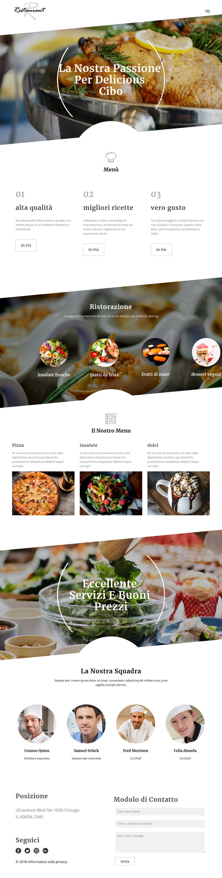 Ricette dello chef esecutivo Modello HTML