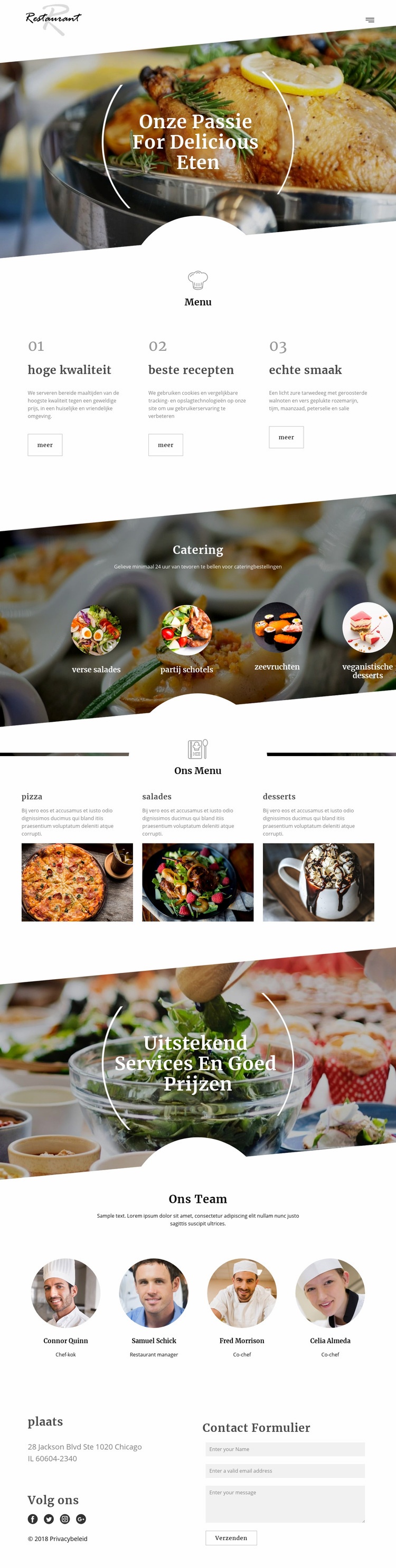 Recepten van de chef-kok HTML5-sjabloon