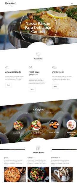 Receitas Do Chef Executivo - Maquete De Site Personalizada