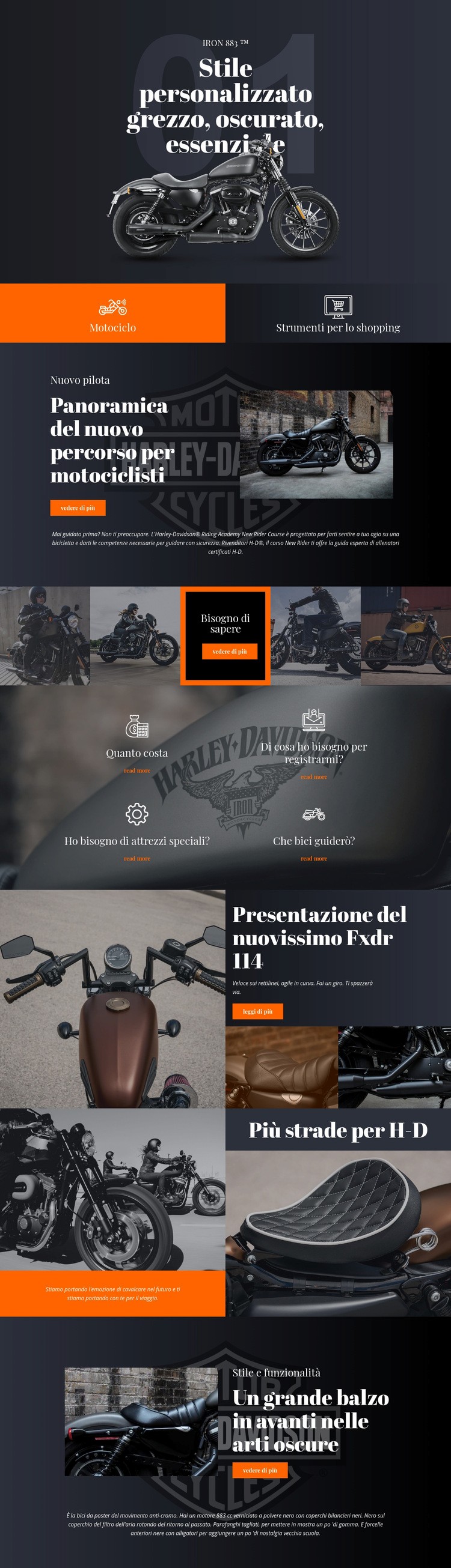 Harley Davidson Costruttore di siti web HTML