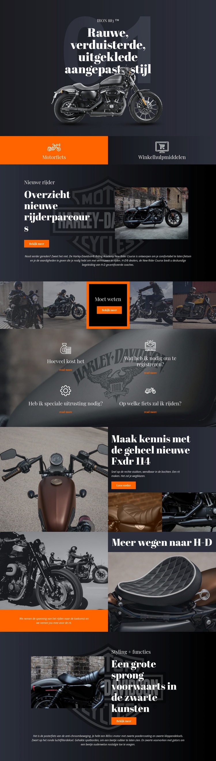 Harley Davidson Website Builder-sjablonen