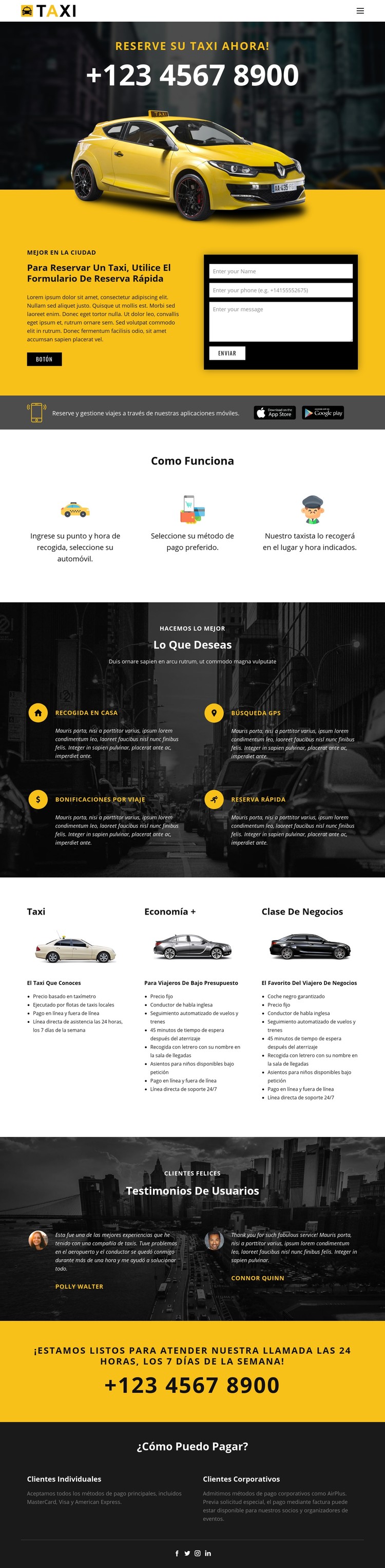 Los taxis más rápidos Plantilla CSS