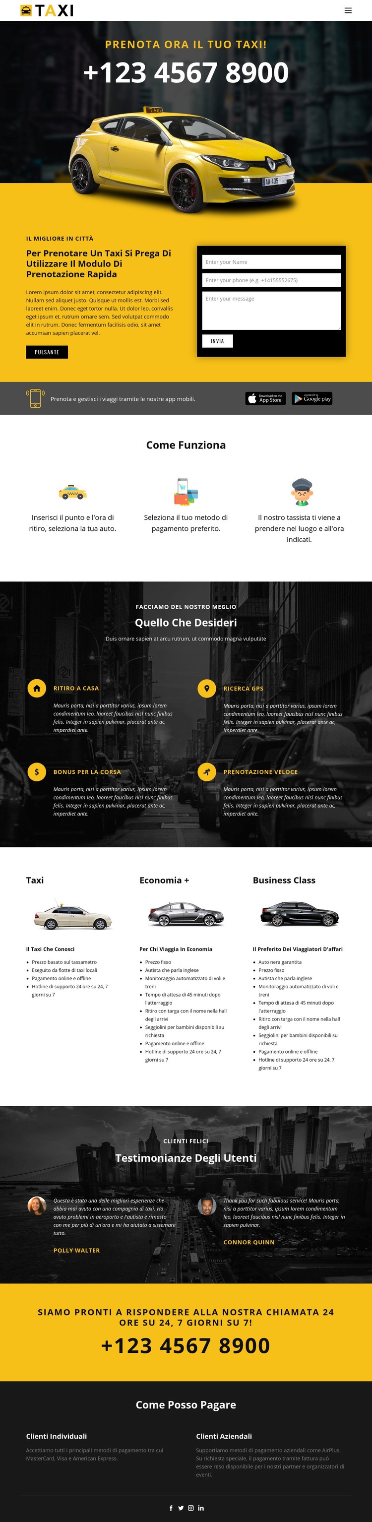 Taxi più veloci Progettazione di siti web