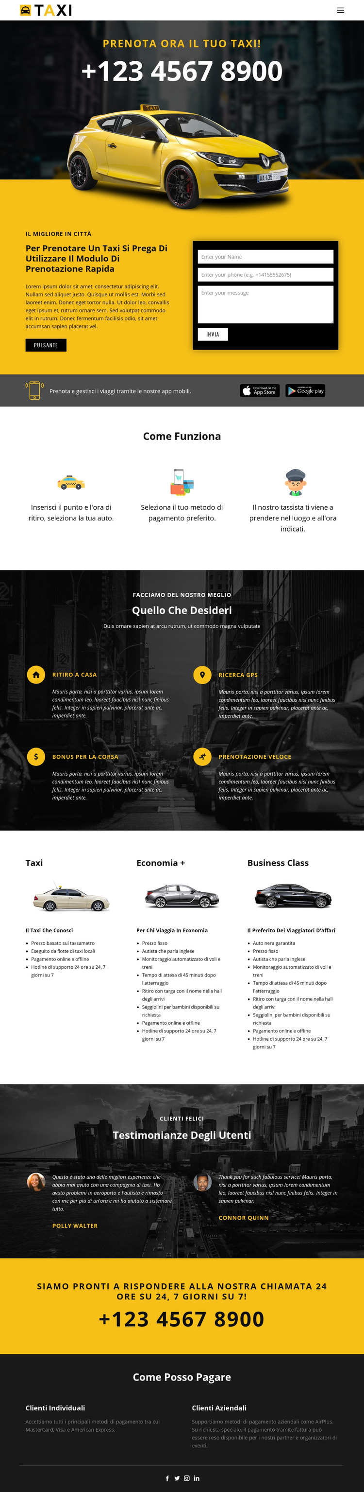 Taxi più veloci Modello HTML
