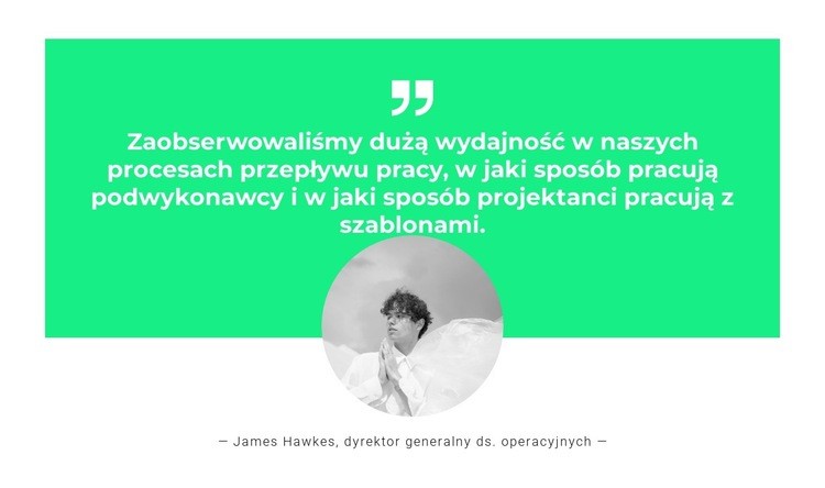 Nasi pracownicy mówią Szablon jednej strony