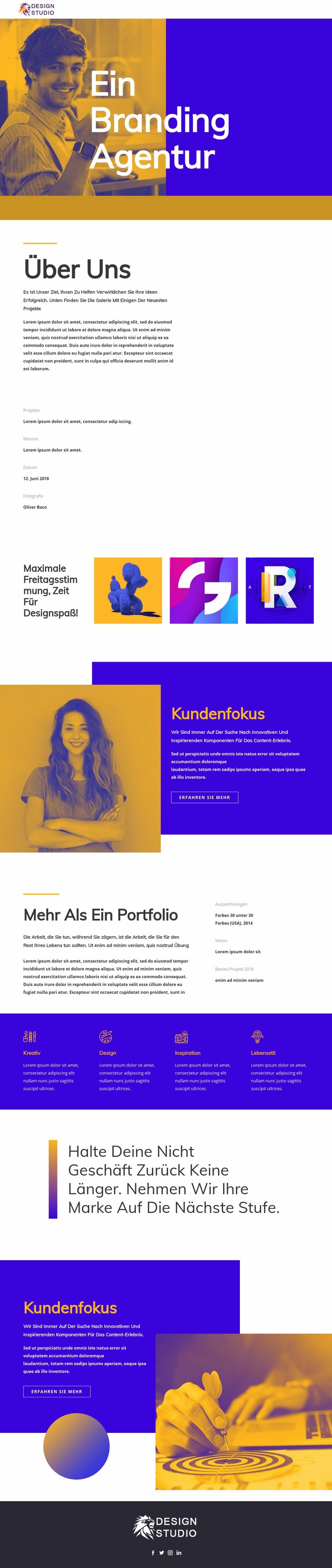 Markenagentur für Startup Website-Modell