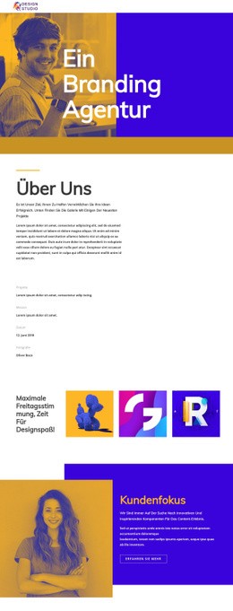 Markenagentur Für Startup - Großartige Zielseite