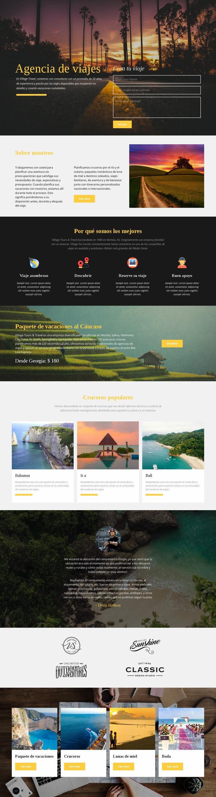 Compañía de safaris en África Creador de sitios web HTML